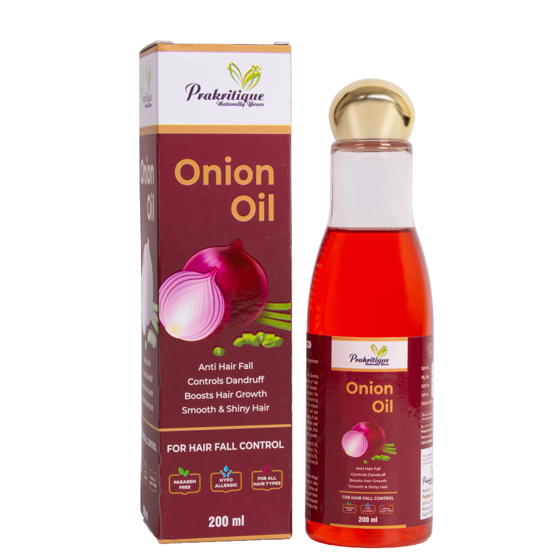 Prakritique Onion Oil Hair Oil (200 ml)