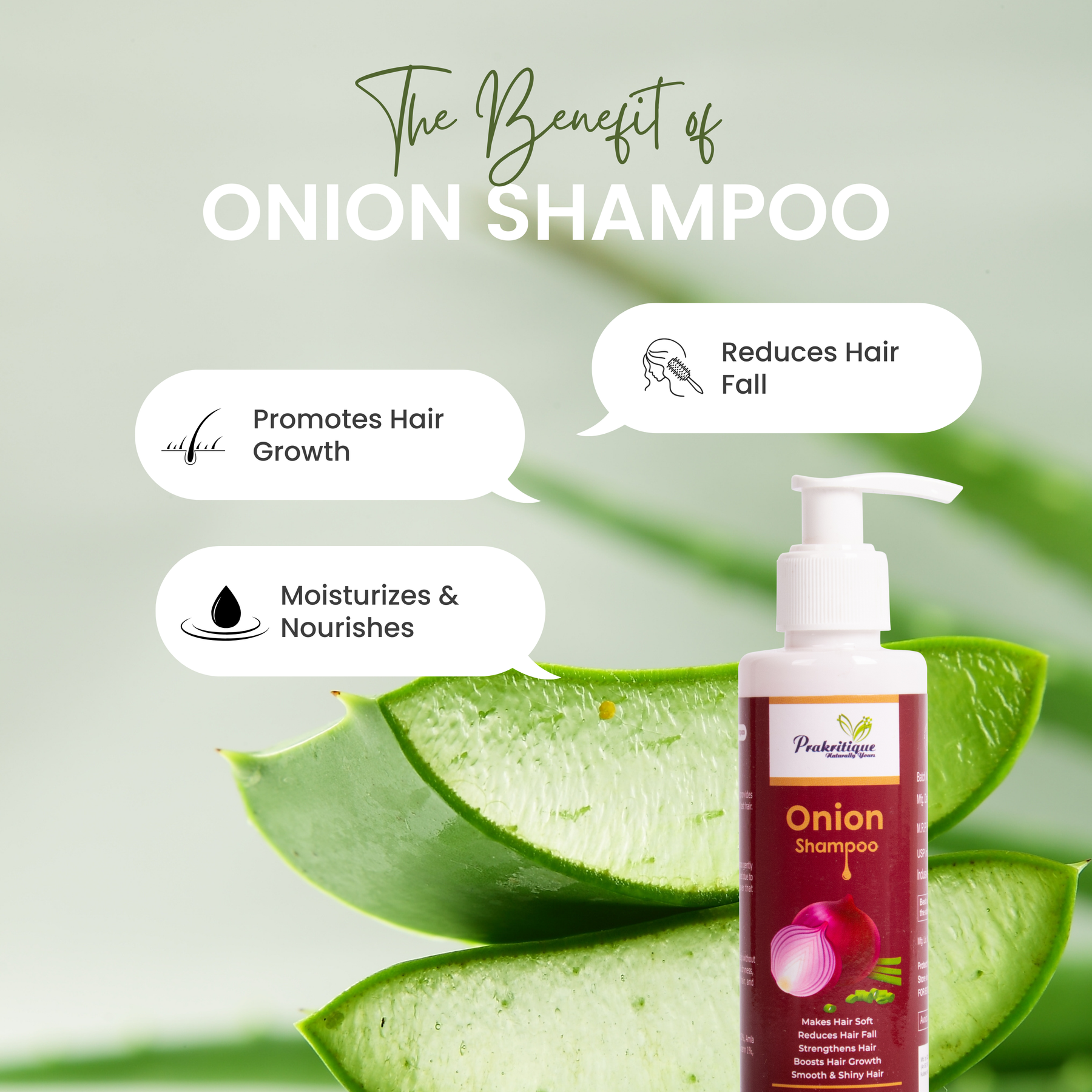 Prakritique Onion Anti-Hairfall Shampoo Nourishes Scalp & Stimulates Roots|Reduces Hairfall & Breakage|Repairs Damaged Hair|Boosts Hair Thickness (200ml)