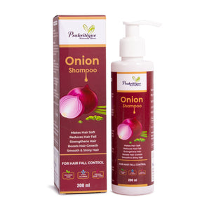 Prakritique Onion Anti-Hairfall Shampoo Nourishes Scalp & Stimulates Roots|Reduces Hairfall & Breakage|Repairs Damaged Hair|Boosts Hair Thickness (200ml)